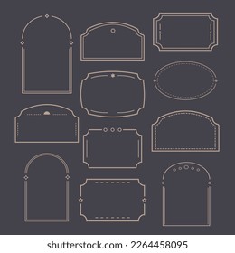 A large set of different, rectangular, oval, oriental style frames. Vector illustration of vintage hand drawn frames with curved borders and modern realistic frames with and without decorations.EPS10.