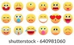Large set of different smileys. Vector illustration in a cartoon style.