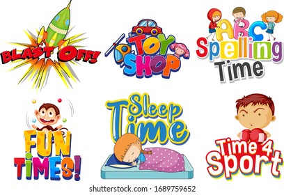 Large set of different words on white background illustration