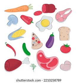 Large Set Of Doodle Food Clip Art