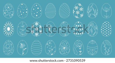 Large set of Easter eggs