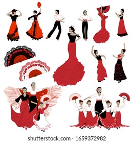 Large set of flamenco dancers.