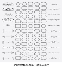 A Large Set Of Frames And Decorative Elements.
