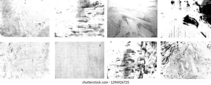Large set of Grunge Black and White Distress Texture .Wall Background .Vector 