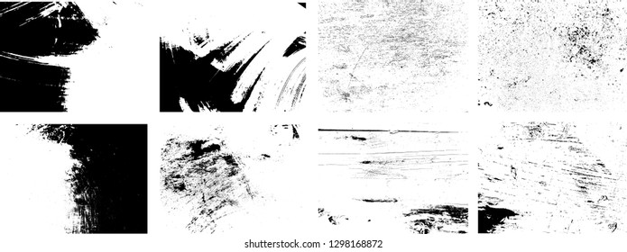 Large set of Grunge Black and White Distress Texture .Wall Background .Vector 