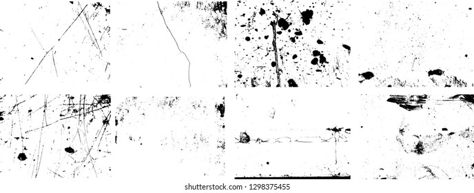 Large set of Grunge Black and White Distress Texture .Wall Background 