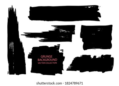 A large set of grunge elements.Brush strokes,banners, borders, frame or background for text.