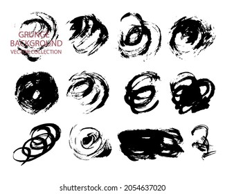 A large set of grunge elements.Brush strokes,banners, borders, frame or background for text.