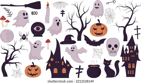 large set of halloween clip art