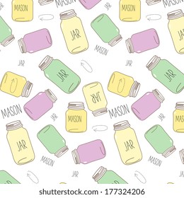 Large Set of Hand Drawn Mason Jar Vectors