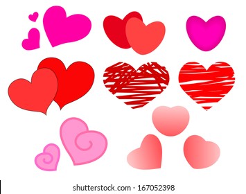 large set of hearts for Valentine's day