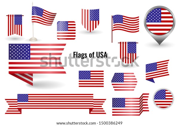 Large Set Icons Signs Flag Usa Stock Vector (Royalty Free) 1500386249 ...