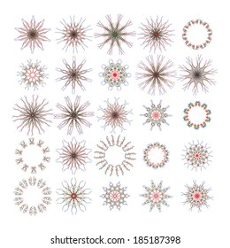 Large set of Kaleidoscope Flower Patterns