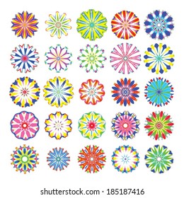 Large Set Of Kaleidoscope Flower Patterns