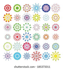 Large set of Kaleidoscope Flower Patterns