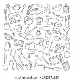 Large set household items on white background Vector Image