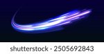 A large set of low-poly designs made of thin lines in the form of branches, spirals and arcs. Expressway, car headlight effect. Luminous spiral round frame.	