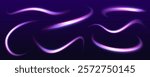 A large set of low-poly designs made of thin lines in the form of branches, spirals and arcs. Particle motion light effect. Abstract fire flare trace lens flares.	