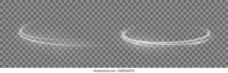 A large set of low-poly designs made of thin lines in the form of branches, spirals and arcs. Expressway, car headlight effect. Speed connection vector background.