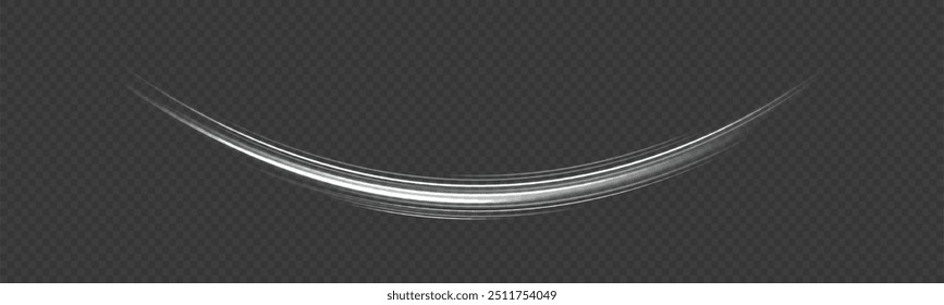A large set of low-poly designs made of thin lines in the form of branches, spirals and arcs. Expressway, car headlight effect. Speed connection vector background.