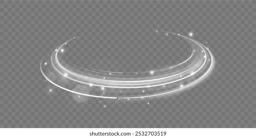 A large set of low-poly designs made of thin lines in the form of branches, spirals and arcs. Expressway, car headlight effect. Speed connection vector background.