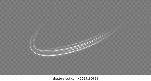 A large set of low-poly designs made of thin lines in the form of branches, spirals and arcs. Expressway, car headlight effect. Speed connection vector background.