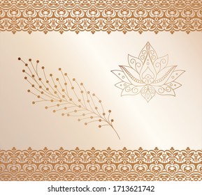 Large set of mehndi flower pattern for henna drawing and tattooing. Decoration in ethnic Eastern, Indian style