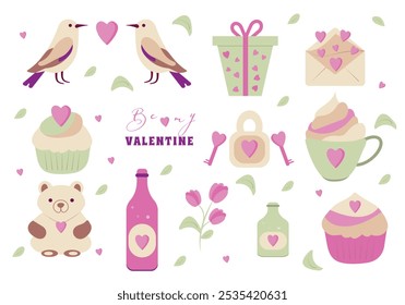 Large set on Valentine´s Day Elements