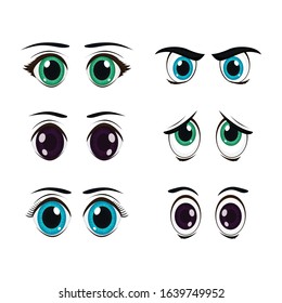 Large Set People Cartoon Eyes Depicting Stock Vector (Royalty Free ...