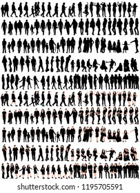  large set of people silhouettes