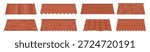 large set of roofs for the design of summer cottages brown 