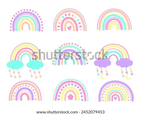 Similar – Image, Stock Photo Large rainbow colors icon on a balcony with sun light beam.