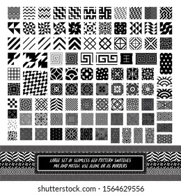 LARGE SET OF SEAMLESS GEOMETRIC PATTERNS, MIX AND MATCH FLORAL DESIGNS FOR FABRIC PRINTS AND BACKGROUNDS