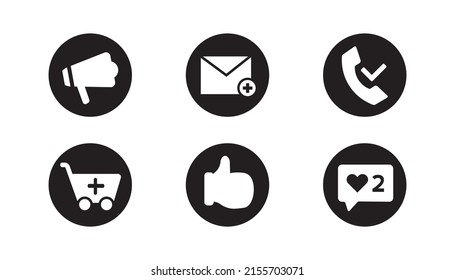 Large set of social media and network icon isolated on white background.