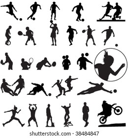 Large set of sport silhouettes