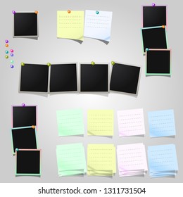 A large set of square photo  frames and templates for photo square size, vintage style. Stationery products