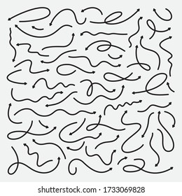  large set of thin arrows of arbitrary shape