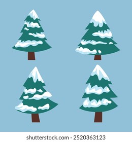 A large set of tree in winter season