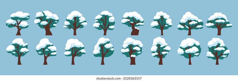 A large set of tree in winter season
