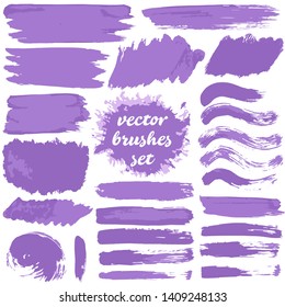 Large set of two-color strokes, brushes, dots, inks, strokes and line