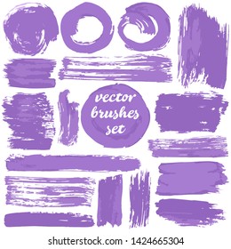 Large set of two-color strokes, brushes, dots, inks, strokes and line