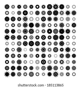 Large set of Unique Geometric Flower Shapes