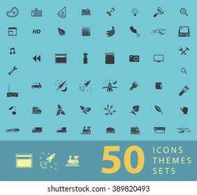 A large set of unique icons for design and modern technology of various themes: gestures, people, transport, hobby, equipment, computer, tool, media. 