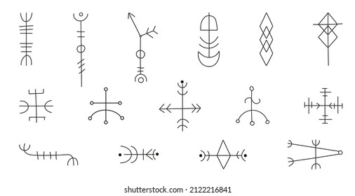 Large Set Various Magical Symbols Signs Stock Vector (Royalty Free ...