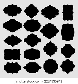 formas de marcos de silueta negra vectorial de gran tamaño