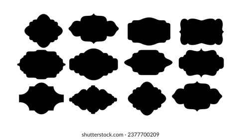 Large set of vector black silhouette frames	
