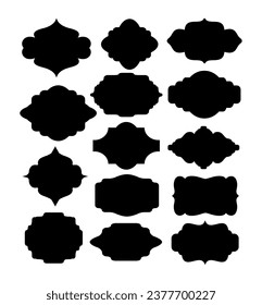 Large set of vector black silhouette frames	
