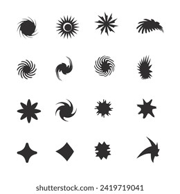 Grosser Satz von Vektorrahmen aus schwarzem Silhouette oder Cartouches für Abzeichen in abgerundeten Ornamenten Dekoration.
