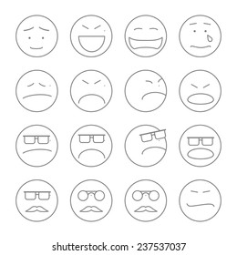 Large Set Vector Icons Smiley Faces Stock Vector (Royalty Free ...