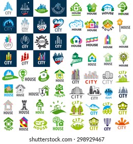 large set of vector logos homes and cities